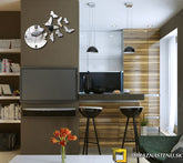 Moderné nástenné hodiny MIRROR BUTTERFLIES